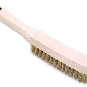 HANDLE BRUSH WOOD STEEL - 6 ROWS